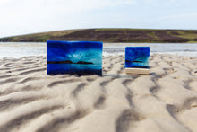 Load image into Gallery viewer, Hoy Fused Glass Large wave and tea light holder hand made by Flow Glass Orkney Islands Scotland