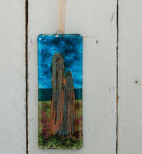 Load image into Gallery viewer, Ring of Brodgar fused glass long hanging hand made by Flow Glass Orkney Islands Scotland