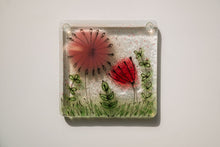 Load image into Gallery viewer, Spring Flowers Fused Glass coaster hand made by Flow Glass Kirkwall Orkney Islands Scotland