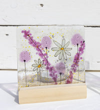 Load image into Gallery viewer, Daisy (Pink) fused glass tea light holder by Flow Glass Orkney Isles Scotland