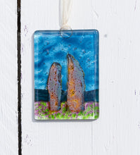 Load image into Gallery viewer, Ring of Brodgar fused glass small hanging hand made by Flow Glass Orkney Islands Scotland