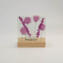 Load image into Gallery viewer, Lavender fused glass tea light holder by Flow Glass Orkney Isles Scotland