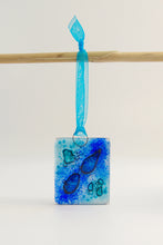 Load image into Gallery viewer, Blue Bubble small fused glass hanging by Flow Glass Orkney Isles Scotland