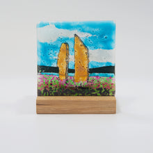 Load image into Gallery viewer, Ring of Brodgar Fused Glass tea light holder hand made by Flow Glass Orkney Islands Scotland