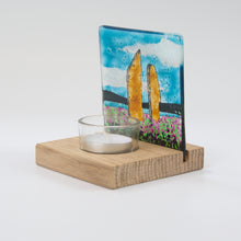 Load image into Gallery viewer, Ring of Brodgar fused glass tea light holder hand made by Flow Glass Orkney Islands Scotland