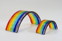 Load image into Gallery viewer, Large  and Small Fuse Glass Rainbow Curve by Flow Glass, Orkney Islands, Scotland.