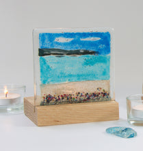 Load image into Gallery viewer, Orkney Fused Glass Tea light holder hand made by Flow Glass Orkney Islands Scotland
