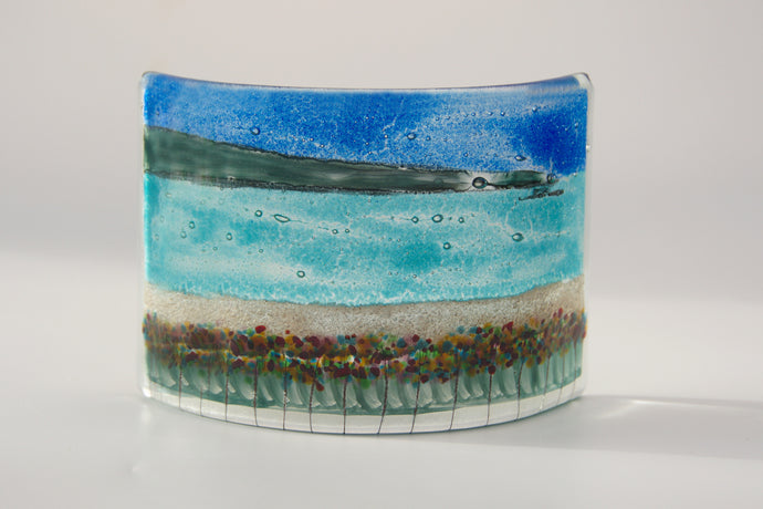 Orkney Fused Glass small curve hand made by Flow Glass Orkney Islands Scotland