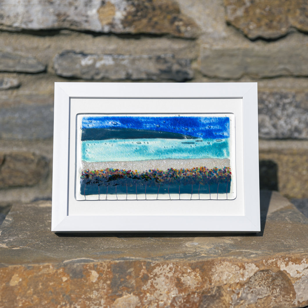 Orkney Fused Glass Oblong Frame hand made by Flow Glass Orkney Islands Scotland 