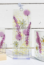 Load image into Gallery viewer, Daisy Pink fused glass long hanging handmade by Flow Glass Orkney Isles Scotland

