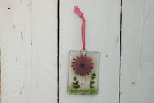 Load image into Gallery viewer, Spring Flowers fused glass small hanging hand made by Flow Glass Kirkwall Orkney Islands Scotland
