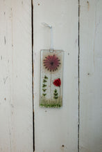 Load image into Gallery viewer, Spring Flowers Fused Glass Long hanging hand made by Flow Glass, Kirkwall Orkney Islands Scotland.
