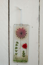 Load image into Gallery viewer, Spring Flowers Fused Glass Long hanging hand made by Flow Glass, Kirkwall Orkney Islands Scotland.
