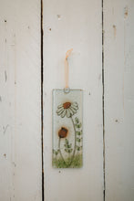 Load image into Gallery viewer, Golden Daisy Fused Glass Long hanging hand made by Flow Glass Orkney Islands Scotland
