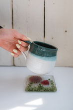 Load image into Gallery viewer, Spring Flowers Fused Glass coaster hand made by Flow Glass Kirkwall Orkney Islands Scotland 
