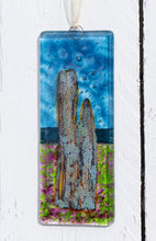 Load image into Gallery viewer, Ring of Brodgar fused glass long hanging hand made by Flow Glass Orkney Islands Scotland 
