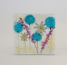 Load image into Gallery viewer, Daisy (Blue) Coaster handmade by Flow Glass Orkney Islands
