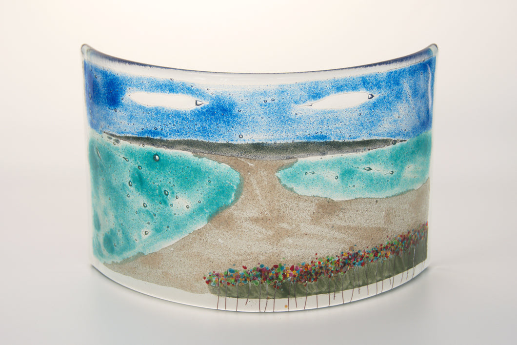 St Ninian's Isle Fused Glass Large Curve by Flow Glass Orkney Islands Scotland