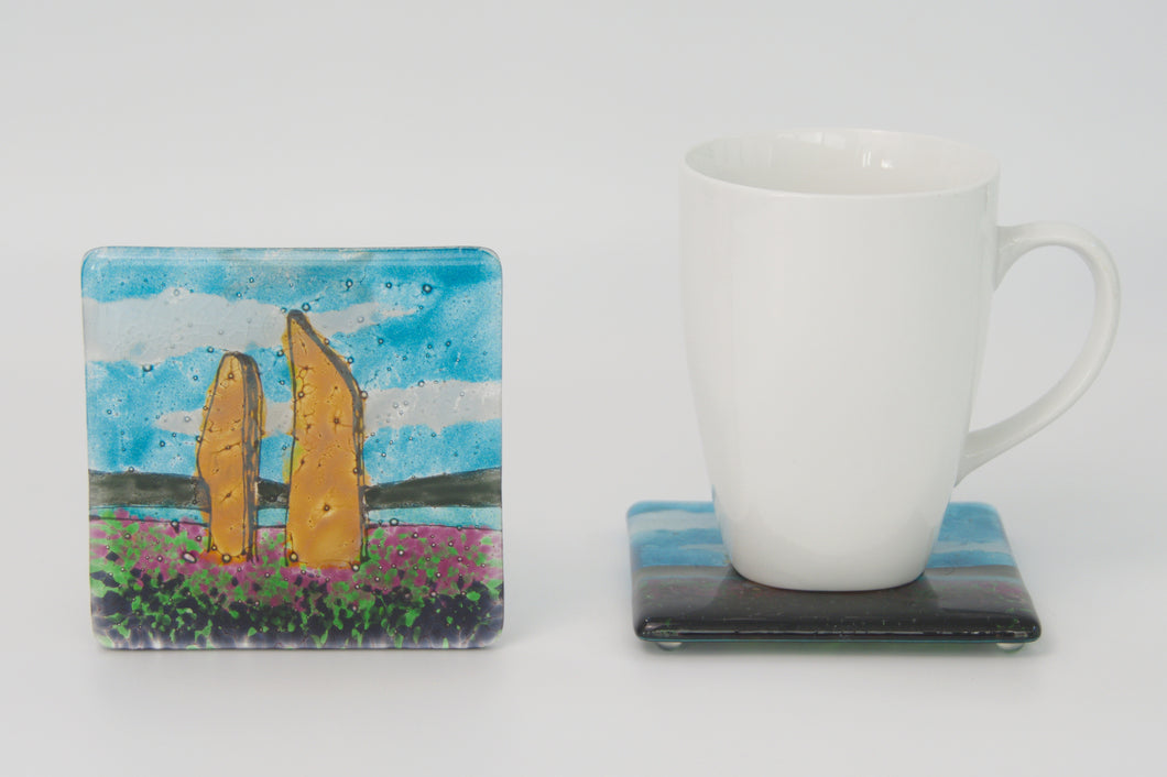 Hoy Fused Glass coaster by Flow Glass Orkney Islands Scotland