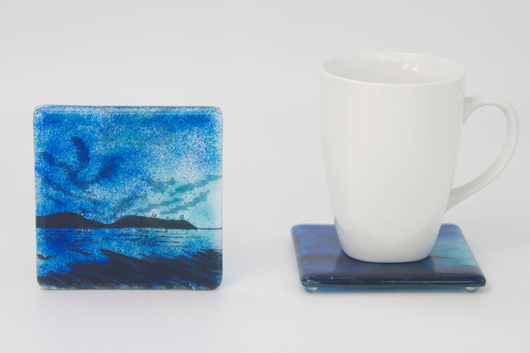 Hoy Fused Glass coaster by Flow Glass Orkney Islands Scotland
