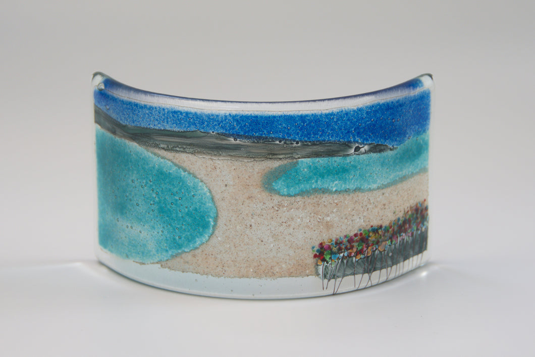 St Ninian's Isle Fused Glass small curve by Flow Glass Orkney Islands Scotland