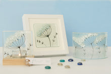 Load image into Gallery viewer, Cow Parsley tea light holder, small frame and small curve by Flow Glass Orkney Isles Scotland
