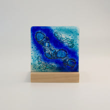 Load image into Gallery viewer, Blue Bubble tea light holder by Flow Glass Orkney Isles Scotland
