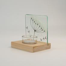 Load image into Gallery viewer, Cow Parsley Fused Glass Tea Light holder by Flow Glass Orkney Isles Scotland
