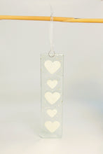 Load image into Gallery viewer, Long silver heart hanging by Flow Glass Orkney Isles Scotland

