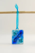 Load image into Gallery viewer, Blue Bubble small fused glass hanging by Flow Glass Orkney Isles Scotland
