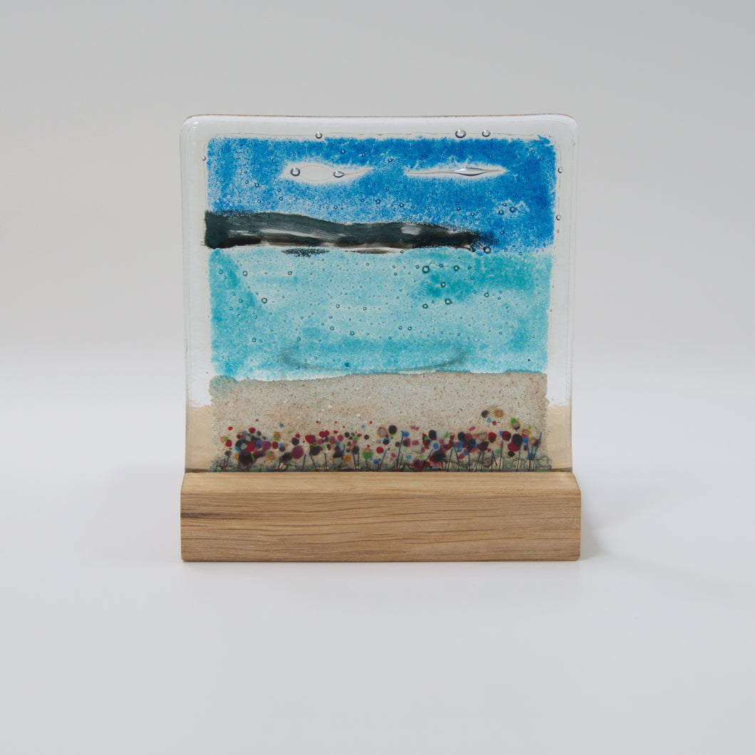 Orkney Fused glass tea light holder by Flow Glass Orkney Isles Scotland