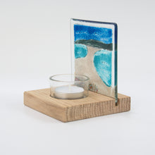 Load image into Gallery viewer, St Ninian&#39;s Isles Fused Glass Tea Light holder by Flow Glass Orkney Islands Scotland

