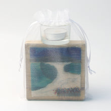Load image into Gallery viewer, St Ninian&#39;s Isles Fused Glass Tea Light holder by Flow Glass Orkney Islands Scotland
