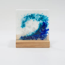 Load image into Gallery viewer, Wave Fused Glass Tea Light Holder by Flow Glass Orkney Islands Scotland 
