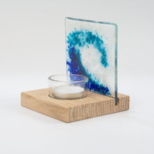 Load image into Gallery viewer, Wave Fused Glass Tea Light Holder by Flow Glass Orkney Islands Scotland
