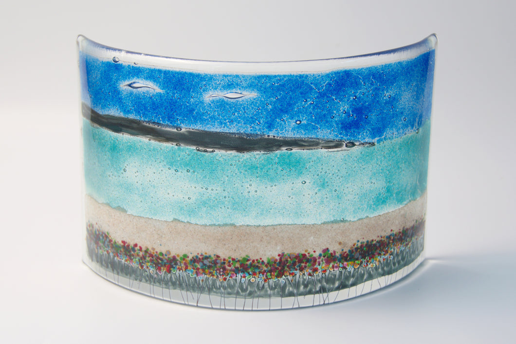 Orkney Fused Glass large curve by Flow Glass Orkney Islands Scotland